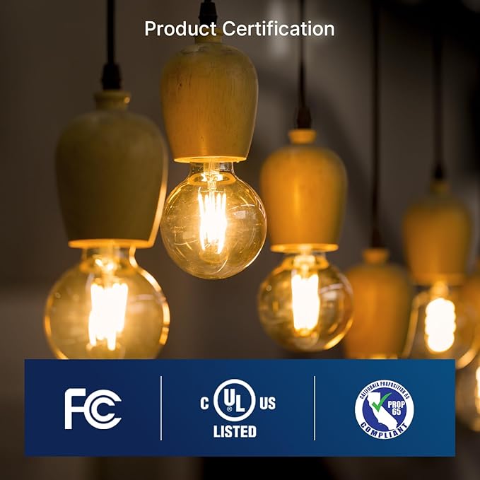 FLSNT 40W Equivalent LED Globe Candelabra Bulbs, Dimmable G16.5 LED E12 Chandelier Light Bulbs, 330LM, CRI82, 4W, AC 120V, 12 Pack, 2200K Warm White