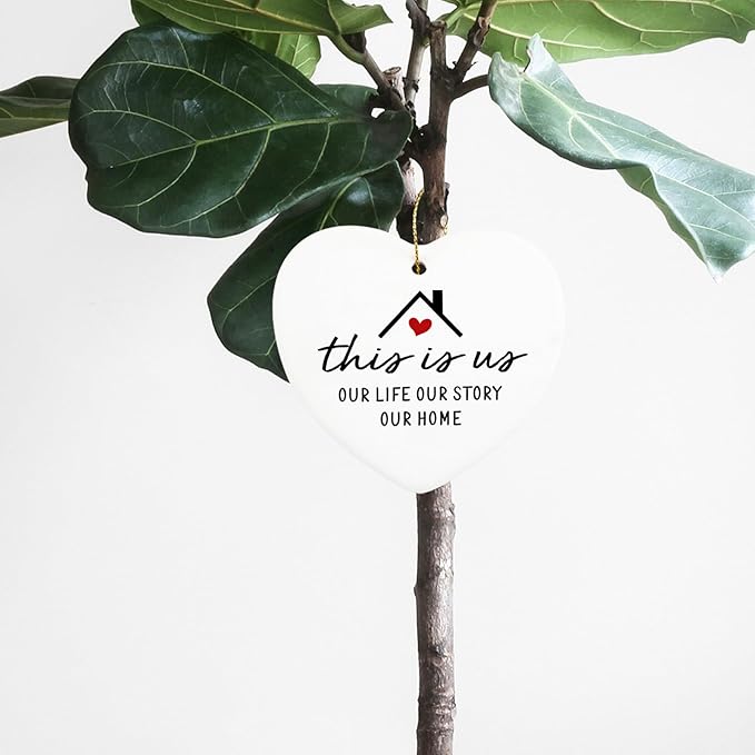Our Life Our Story Our Home Warming Gifts Hanging Ornament Housewarming Gifts New Home for Women Men Couple New Homeowners Christmas Tree Decoration Heart Ornament