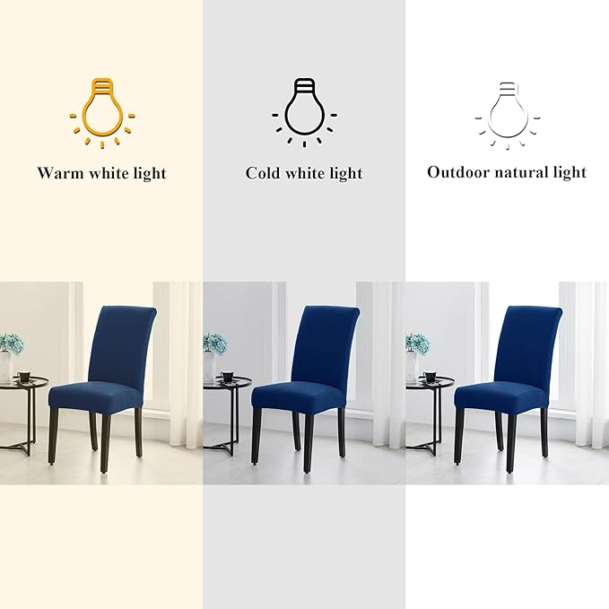 Joccun Chair Covers for Dining Room Set of 2,Dining Chair Slipcovers Stretch Dining Room Chair Covers Seat Protector,Washable Parsons Chair Cover for Home,Banquet(Classic Blue,2 Pack)