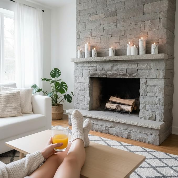 VENTA Marble Flameless Pillar Candles, Set of 3 (4" 5" 6") | Realistic Flickering LED Candles with Remote & Timer | Elegant Decor for Modern, Farmhouse & Chic Interiors