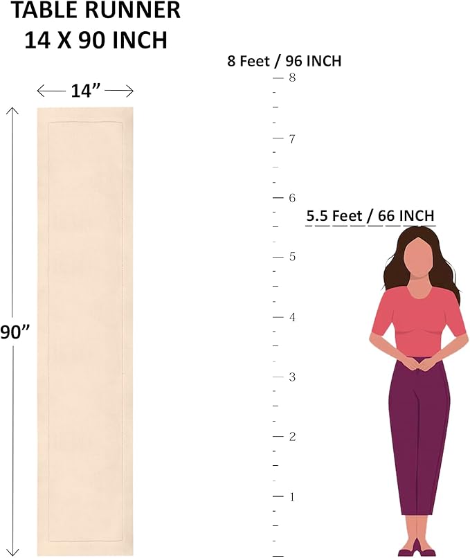 Solino Home Linen Table Runner 90 Inches Long - 100% Pure Linen Toffee Brown Table Runner 14 x 90 Inch - Diana Medium Weight