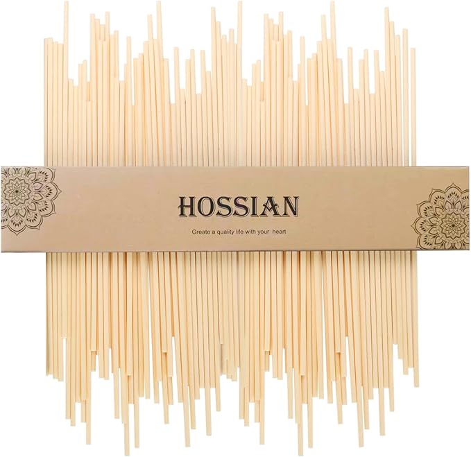 HOSSIAN 50PCS Fiber Reed Diffuser Sticks-10inch Natural Rattan Diffuser Reeds-Primary Color Reed Diffuser Refill