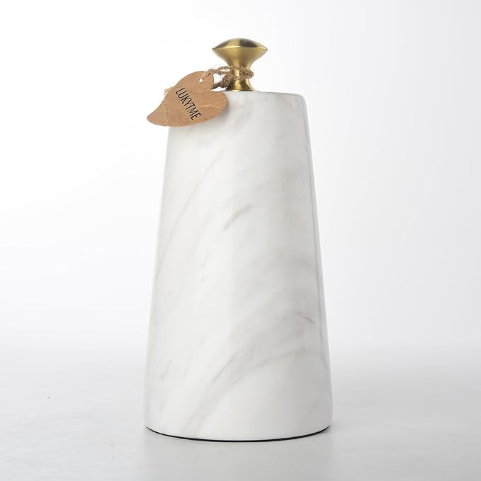 Decorative Door Stoppers, Solid Marble Heavy Duty Door Stops Indoor or Outdoor, Natural Stone Modern Door Stop with Brass Handle, Decor Doorstop Wedge Holder, Weighted Bookends.
