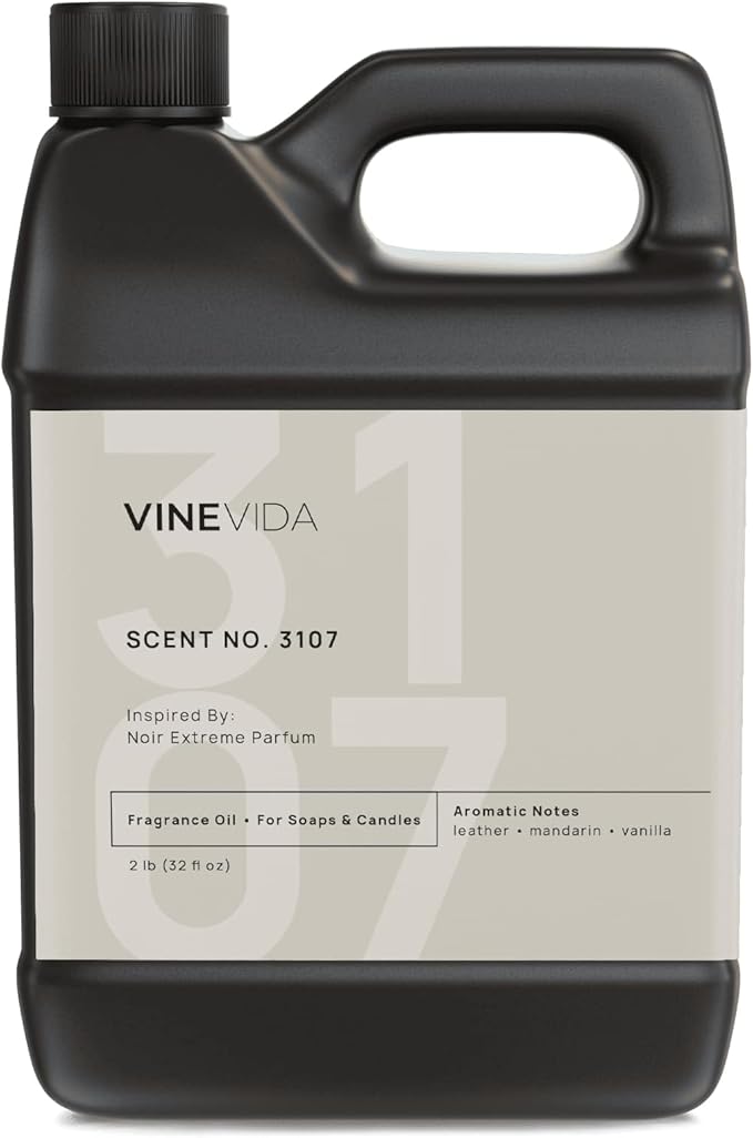 VINEVIDA Scent NO. 3107 Fragrance Oil - 32oz (2lbs) - Inspired by: Noir Extreme Parfum Fragrance Oil for Candle Making - Made in USA Candle Scents Scents for Soap Making