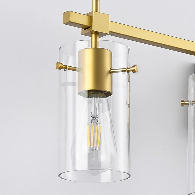 SOLFART Gold Vanity Light Fixtures Bathroom Lighting Over Mirror Wall Lights 5 Lights Bathroom Light