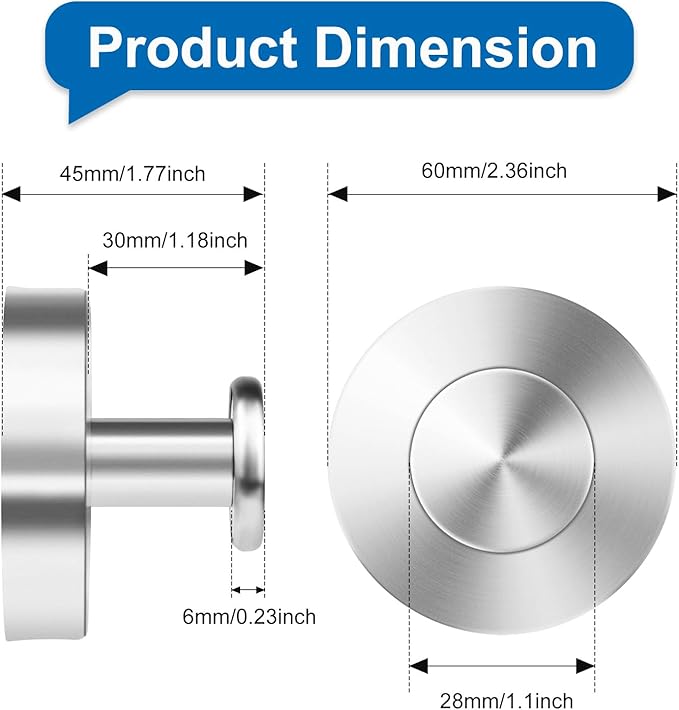 Suction Cup Hooks for Wreaths Holder Hanger on Glass Window Door, Heavy Duty Shower Towel Hook for Bathroom Stainless Steel, No Drill on Smooth Wall Glass Mirror Tile in Bedroom Kitchen (2, Silver)