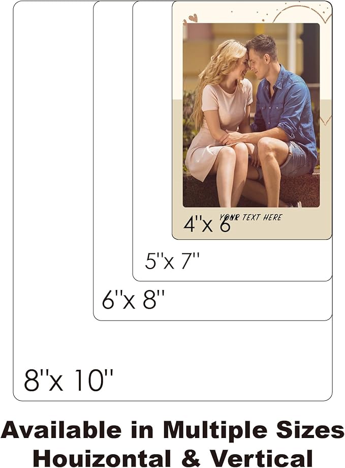 Custom Style Custom Couple Picture frames Metal Photo Prints,Customize Your own Picture Frame,Personalized Metal Picture Gift for Family and Lovers