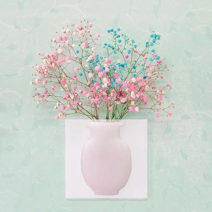 3Pcs Flower Pot Silicone Sticky Vase, Removable Magic Silicone Vase Reusable Silicone Flower Vase Self-Adhesive Wall Mount Vase Sticker for Windows, Perfect for Any Smooth Surfaces