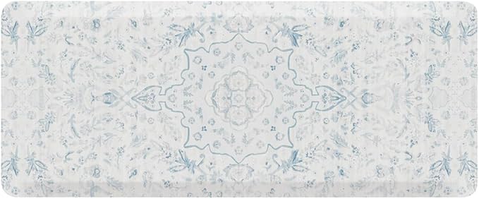 House of Noa Nama Standing Mat – Anti-Fatigue Cushioned Kitchen Mats for Floor | Ergonomic Bounce-Back Foam Kitchen Mats | Anti-Fatigue Mats for Kitchen & Standing | Emile Delft Blue | 22" x 54"