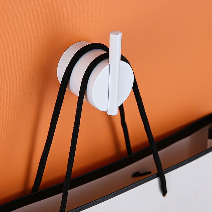 RANDOM Towel Hooks White Wall Hooks Individual Coat Hooks Stainless Steel Hand Towel Holder Modern Metal Robe Hook for Bathroom Kitchen Wall Mounted 2 Pack