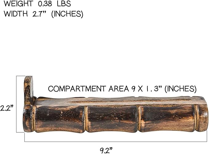 Incense Holder Burner Handmade Stick Incense Burner with Storage Compartment, Ash Catcher for Meditation, Yoga, Catches All Ashes, Bamboo Style Gift Home Decor Incense Stick Holders Burners