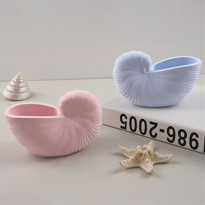 Shell Flower Pot Silicone Mold DIY Conch Candle Jar Jewelry Storage Box Concrete Resin Plaster Mould