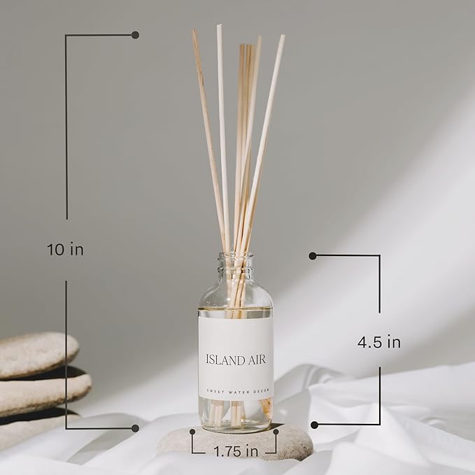 Sweet Water Decor Weekend Reed Diffuser Set for Home - Sage, Orange, Amber, Tonka Bean Scented Reed Diffusers - Air Freshener Lasts 4+ Months, Made in The USA
