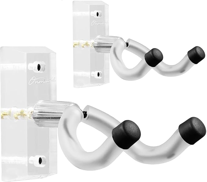 Guitar Wall Mount 2 Pack, Acrylic Guitar Hanger, U-Shaped Guitar Wall Hanger Mount, Guitar Holder Hook Stand Wall for Acoustic, Electric Guitar, Banjo, Bass, for Guitar Player Men Boy