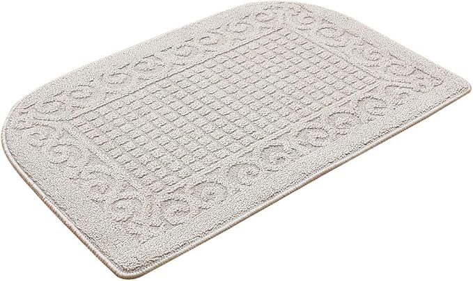 COSY HOMEER 39X20inch Anti Fatigue Kitchen Rug Mats are Made of 100% Polypropylene Half Round Rug Cushion Specialized in Anti Slippery and Machine Washable,Beige