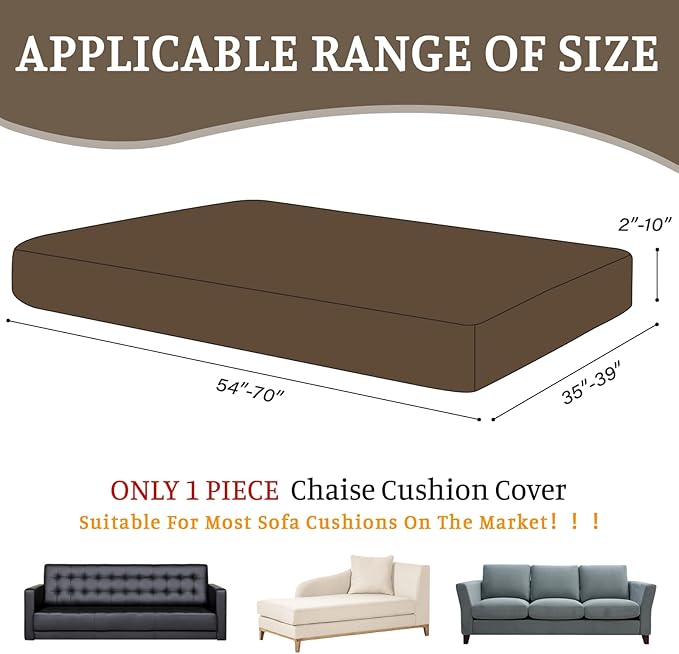 Sectional Couch Covers for Sofa Cushion L Shaped Couch Cover Washable Soft Couch Cushion Covers Stretch Sofa Slipcovers(1-Piece for Chaise or Sofa 3-Seater, Caramel)