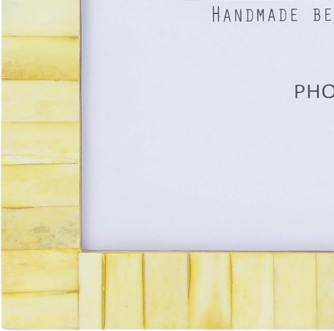 Handicrafts Home 6x6 Poster Frame - Yellow Bone Inlay Classic Collection Wall Mount Decorative Picture Frame for Posters, Photos, Diplomas, Certificates, Art Work - Handmade Vintage Home Decor Gift
