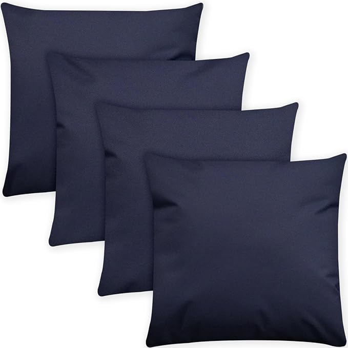 Covers & All Premium Square Throw Pillow Inserts with Covers Set of 4, 28 x 28 Inches Navy Blue, Decorative Cushions for Couch Sofa Home Decor Office Travel UV Resistant Waterproof Soft Cushions