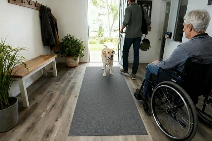 iCustomRug Hallway Runner Rug – 3x20ft Brown, Indoor/Outdoor, Non-Slip Rubber Backing, Low-Profile All-Weather Carpet, Non-Shedding & Easy Care, Entryway Mat Ideal for High Traffic Areas