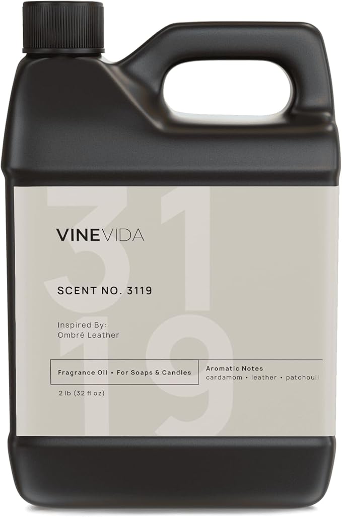 VINEVIDA Scent NO. 3119 Fragrance Oil - 32oz (2lbs) - Inspired by: Ombré Leather Fragrance Oil for Candle Making - Made in USA Candle Scents Scents for Soap Making