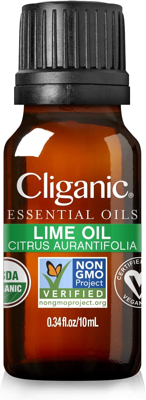 Cliganic Organic Lime Essential Oil for Hair, Skin, Aromatherapy - 100% Pure Natural Undiluted | Non-GMO Verified