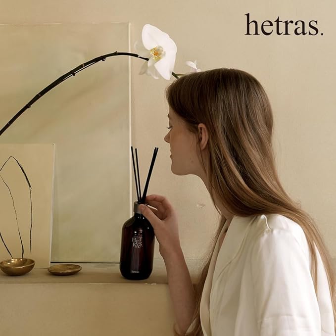 hetras Premium Reed Diffuser Set 16.9 fl.oz. 2 Pack | Pure Laundry - Fresh & Warm Scent | Long-Lasting Luxury Fragrance with 10 Reed Sticks for Home & Office | Gifts for Loved One