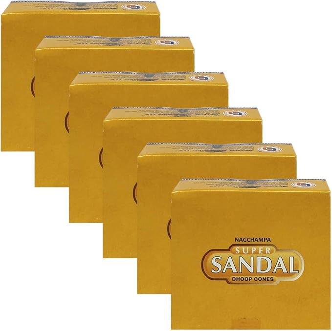 TRUMIRI Incense Cone Holder Bundle with Satya Super Sandal Incense Dhoop Cones - Pack of 6 (Approx 72 Cones)