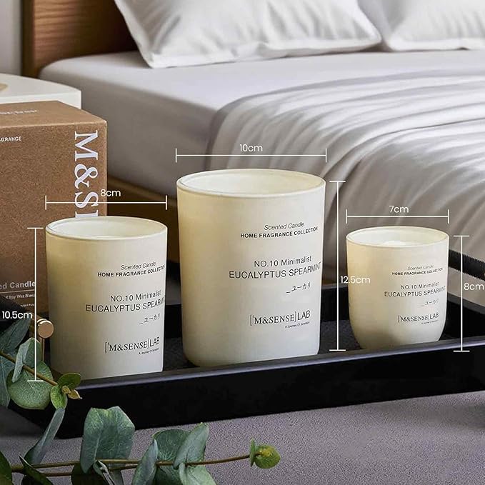 M&SENSE Natural Soy Candle| Pink Jasmine Blossom | 5.3 oz | Minimalist Christmas Scented Candle for Relaxation, Gifting, Home Décor | for Bedroom, Office, Party Small