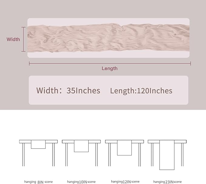 BALCONY & FALCON 2 Pack Pink Cheesecloth Table Runner 10FT 120 Inch Rustic & Boho Farmhouse Gauze Cheese Cloth Runners for Wedding Fall Thanksgiving Christmas Party Baby Shower Birthday Decor