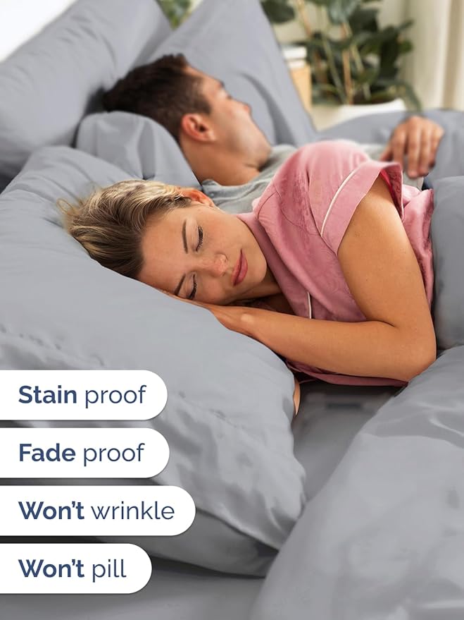 Extra Deep Queen Sheet Set - 6 Piece Breathable & Cooling Sheets - Hotel Luxury Bed Sheets Set - Easy & Secure Fit - Soft, Wrinkle Free & Comfy Sheets Set - Steel Blue Sheet Set w/Extra Deep Pockets