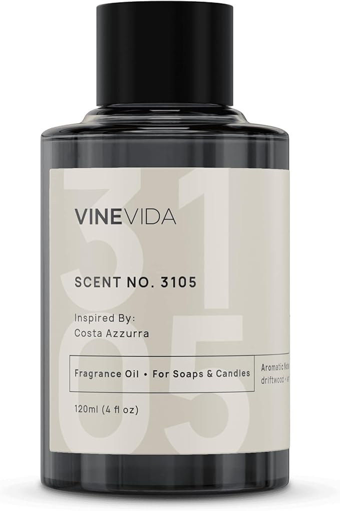 VINEVIDA Scent NO. 3105 Fragrance Oil - 120mL (4oz) - Inspired by: Costa Azzurra Fragrance Oil for Candle Making - Made in USA Candle Scents Scents for Soap Making