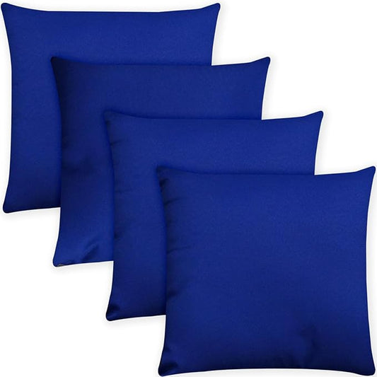 Covers & All Premium Square Throw Pillow Inserts with Covers Set of 4, 26 x 26 Inches Blue, Decorative Cushions for Couch Sofa Home Decor Office Travel UV Resistant Waterproof Soft Cushions Pillows