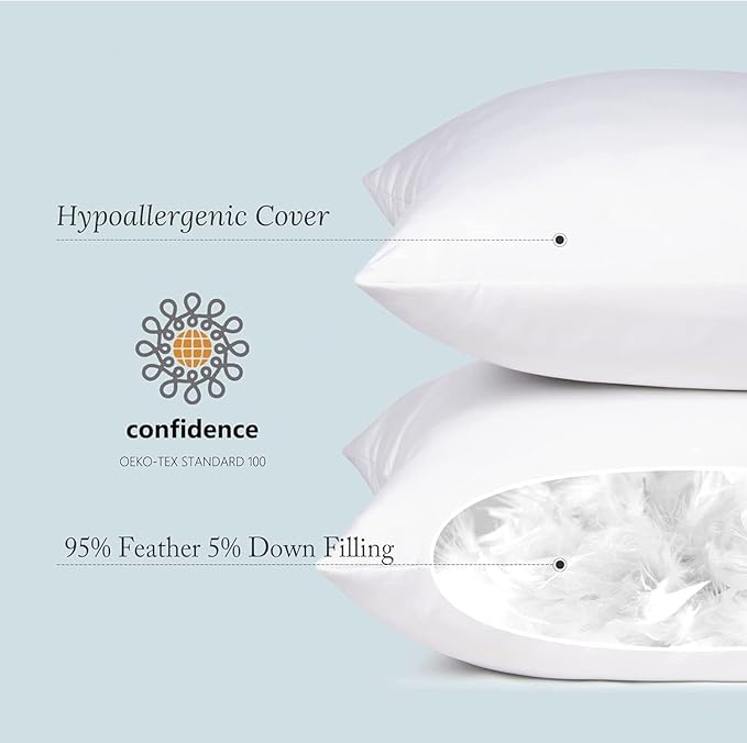 puredown® Feather Down Pillow Insert - 14x36 Throw Pillow, Large Lumbar Pillow Insert for Decorative Throw Pillow, Bed, Couch, and Cushion, Pack of 1