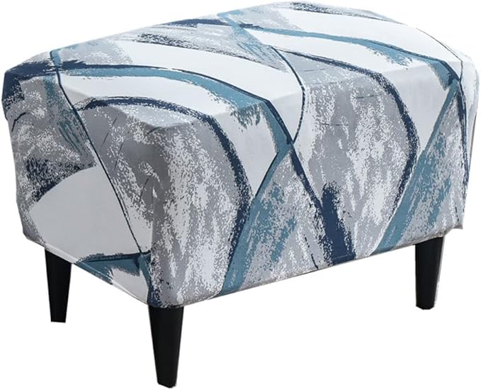 Eco-Ancheng Stretch Ottoman Cover Rectangular Storage Ottoman Slipcover Footrest Stool Covers Ottoman Slipcovers for Foot Stool with Nonslip Elastic Bottom (23,X-Large)