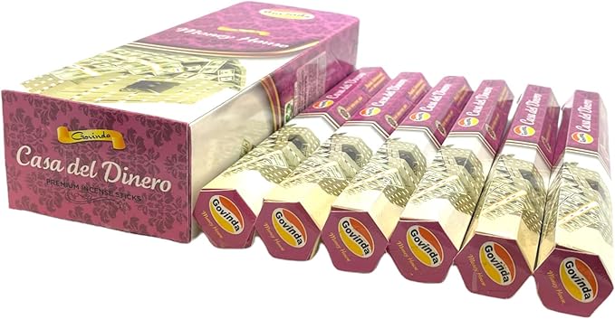 Govinda Incense - 120 Incense Sticks, Premium Incense, Masala Coated (Money House)