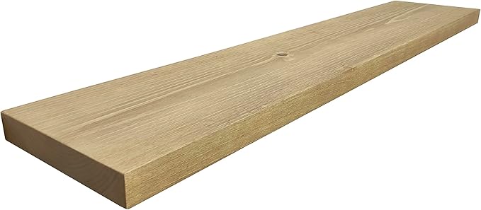 joelsantiques - 72 Inch Wooden Floating Shelves for Wall - 72x10x2 in - Made of Natural Wood - Long Heavy Duty Wall Shelves for Bedroom - Perfect for Living Room, Kitchen - Beige