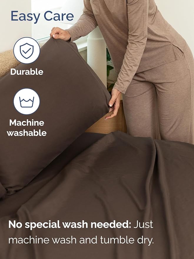 Extra Deep King Sheet Set - 6 Piece Breathable and Cooling Sheets - Hotel Luxury Bed Sheets Set - Easy & Secure Fit - Soft, Wrinkle Free and Comfy Sheets Set - Brown Sheet Set with Extra Deep Pockets