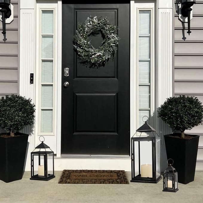 NEEDOMO Lanterns Decorative Outdoor&Indoor, Set of 3 Outdoor Lanterns for Porch, Vintage Candle Lantern Decor for Living Room, Fireplace, Fall, Christmas, Garden, Wedding, Yard, Bronze