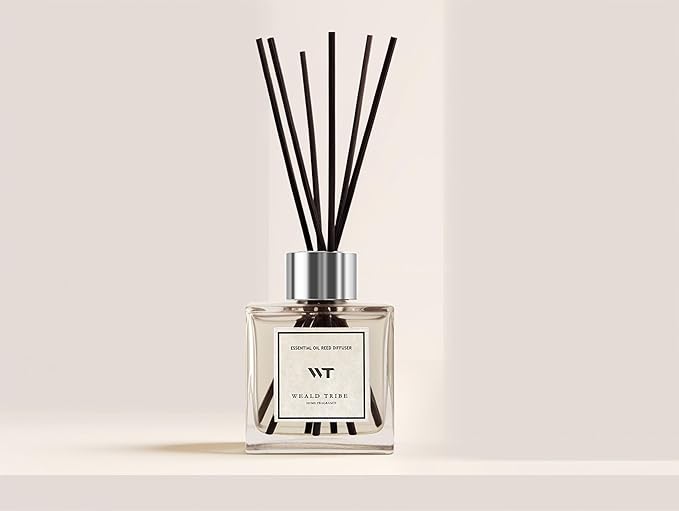 WEALD TRIBE Lavender & Cedar Scent Reed Diffuser Set for Bathroom Decor Air Fresheners, Oil Diffuser Stick | 5.1 fl oz Home Fragrance with Sticks Defusers | House Bedroom Office Shelf Decor