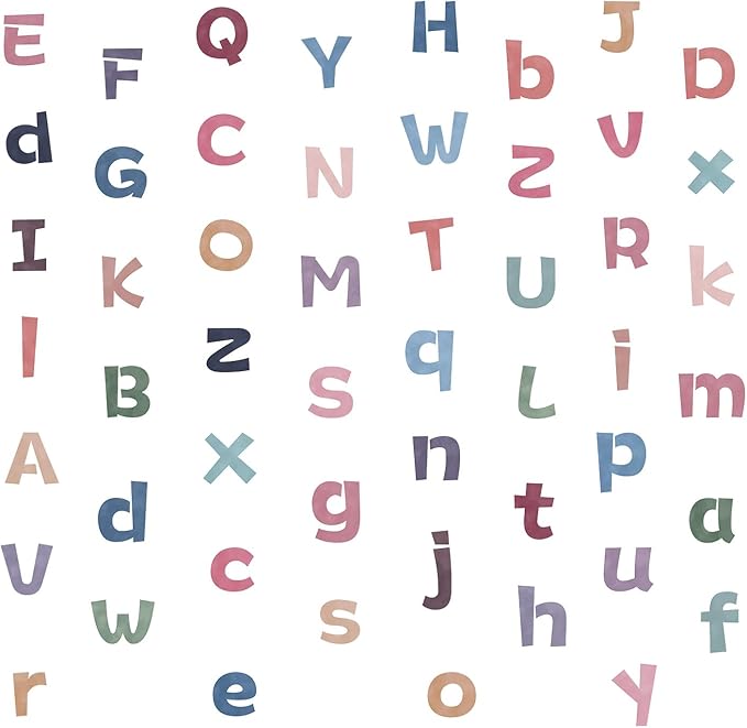 Large Alphabet Stickers, Peel and Stick Colorful Letters Wall Decals, Multicolor Early Learning Decor for Bulletin Board Classroom Window Door Mailbox Home Decor