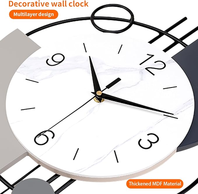 Decorative Wall Clocks with Pendulum,Silent Quality Quartz Battery Operated,Large Wall Clock for Living Room,Kitchen,Home,Bathroom,Bedroom Wall Decor,16x26.5inch(Black)