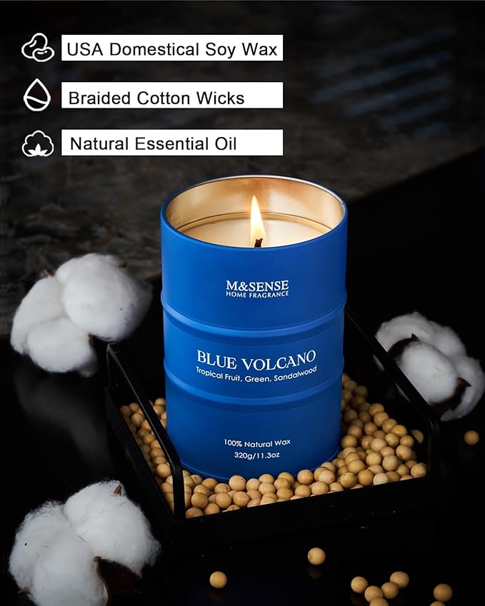 M&SENSE Tropical Fruit Soy Scented Candles Natural Non Toxic, Summer Candles 11.3oz 70 Hours Long Lasting Burning, Unique Candle Gifts Cozy Room Decor for Women Men