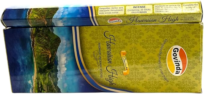 Govinda Incense - Hawaiian High - 120 Incense Sticks, Masala Coated Incense