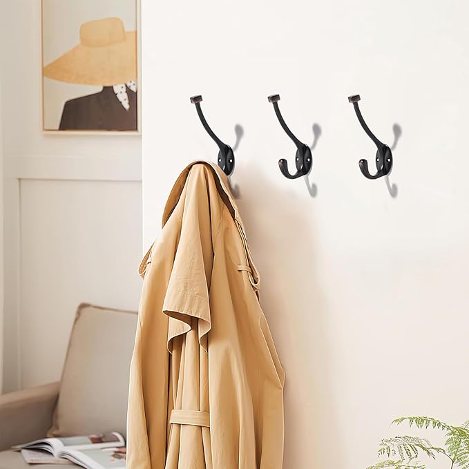 khtumeware The 10 Pack Heavy-Duty zinc Alloy Oil Rubbed Bronze Coat Hook is Suitable for bathrooms, Behind Doors, bedrooms, corridors, and is a Towel Robe Hooks for Both Household and Commercial use