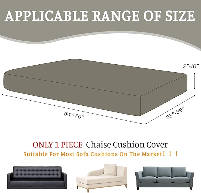 Sectional Couch Covers for Sofa Cushion L Shaped Couch Cover Washable Soft Couch Cushion Covers Stretch Sofa Slipcovers(1-Piece for Chaise or Sofa 3-Seater, Taupe)