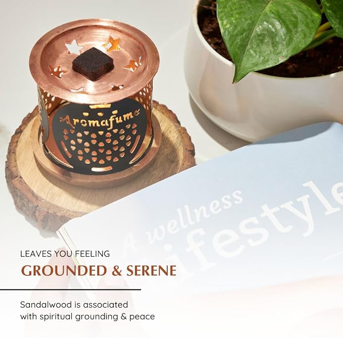 Royal Sandal Incense Bricks (3 x 9 Bricks) Refill Pack by Aromafume | Made with Sandal Flower & Sandalwood | Ideal for Prayer and Rituals | Natural, Low Smoke, Non Toxic Incense Bricks
