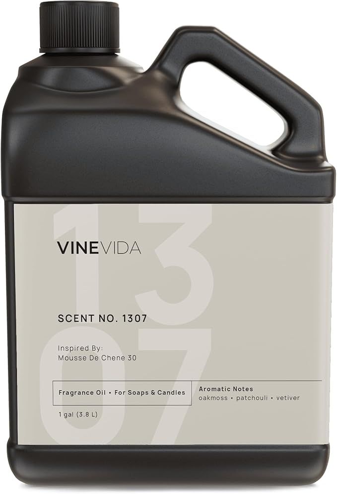 VINEVIDA Scent NO. 1307 Fragrance Oil - 1 Gallon (8lbs) - Inspired by: Mousse De Chene 30 Fragrance Oil for Candle Making - Made in USA Candle Scents Scents for Soap Making