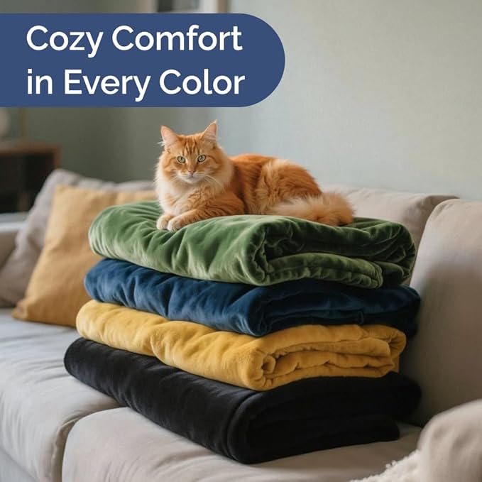 Ultra Soft Fleece Blanket King Size - Flannel Fleece Luxury King Blanket - Lightweight for Couch Bed Chair - Thick, Warm and Breathable - All Season Cozy Fuzzy, Anti-Static Microplush Bedding, Ivory