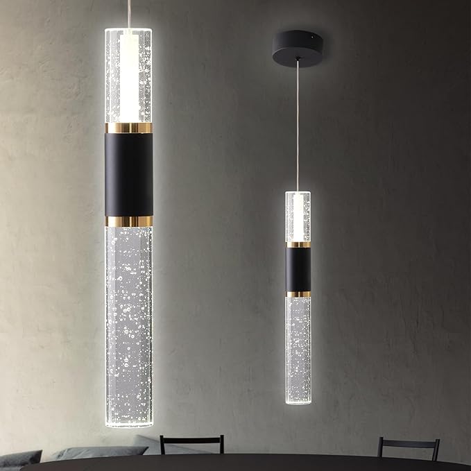 Modern Kitchen Island Light Fixture Black Led Pendant Light for Dining Room Bedroom
