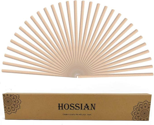 HOSSIAN 50pcs Reed Diffuser Sticks - Wood Rattan-Reed Sticks -Essential Oil Aroma Diffuser Sticks- Spa-Aromatherapy(10"/25cm)